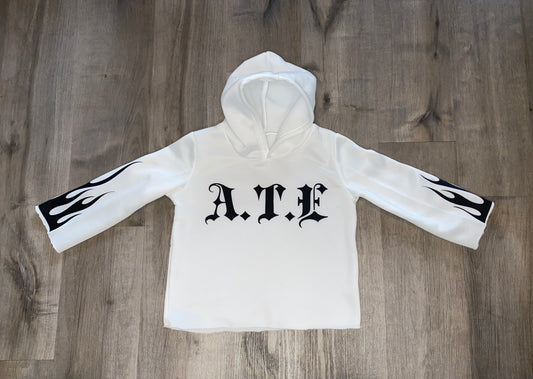 White/Black Cut off A.T.E Hoodie